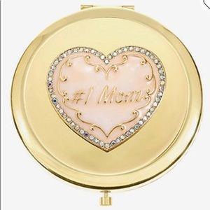๐2x HP๐ #1 Mom within Heart Pocket Mirror Compact๐